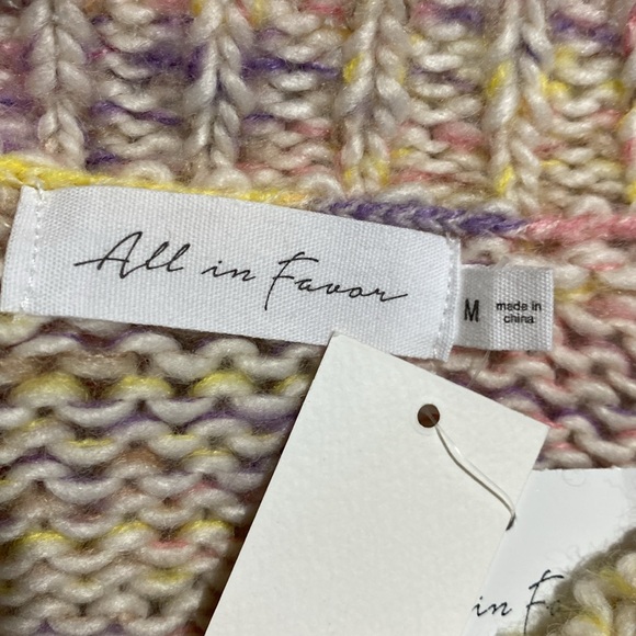 All in Favor Pastel Marled Sweater in Pink Multi Color Size Medium - Picture 9 of 10